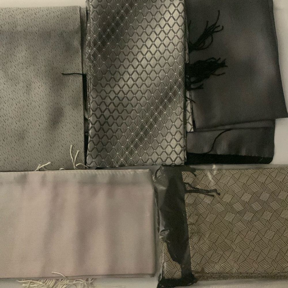 Five dress scarves